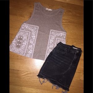 Tan and white tank top